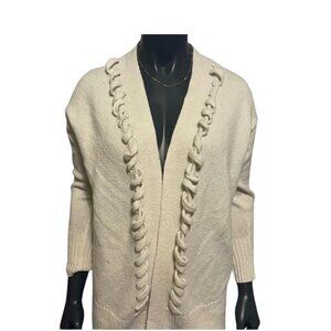 Simply Vera Vera Wang Cream Cardigan | Size M | Braided Details | Free Shipping